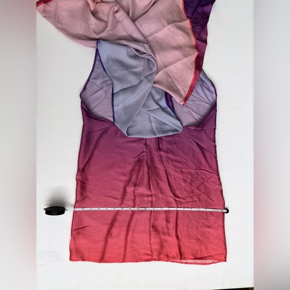 NEW BAOBAB x REVOLVE Providencia Dress Sunset Ombre draped high neck Satin party - Picture 10 of 11